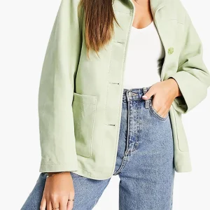 Sage Suede Mum Jacket