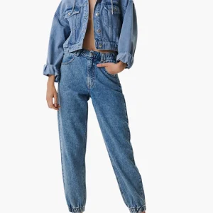 Blue High Waist Jogger Jeans